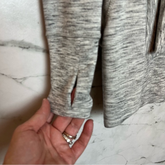 Athleta Pranayama Wrap Open Front Draped Duster Cardigan Marled Heather Grey XS - Picture 4 of 10